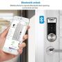 NGTeco Smart Lock,Fingerprint Keyless Entry Door Lock Deadbolt Bluetooth Biometric Electronic with Touchscreen Keypad Auto Lock APP Control with Cards Keys for Rental House Garage, No Drilling