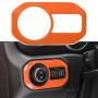 Front Light ABS Decor Cover Trim Interior Accessories Headlight Switch Button Trim for Jeep Wrangler JL JLU Gladiator JT 2018-2021 (Orange)