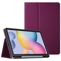 Fintie Folio Case for Samsung Galaxy Tab S6 Lite 10.4 2020 Model SM-P610 (Wi-Fi) SM-P615 (LTE) with S Pen Holder, Soft TPU Back Slim Fit Cover Auto Sleep/Wake, Purple
