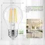 LED A19 Dimmable Light Bulbs 100W Equivalent, Vintage E26 Edison Bulbs 8W 1200LM, 2700K Soft Warm White, Clear Antique LED Filament Bulb for Home, Bathroom, Indoor&Outdoor, 6-Pack
