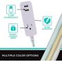 Cordinate Designer 1-Outlet 2-USB Charging Extension Cord with Surge Protection, Mint Braided Décor Fabric Cord, 10 ft, 2.4A USB Charging Ports, with Tamper Resistant Safety Outlets, 37918