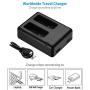 Powerextra Dual Battery Charger with Micro USB Cable for GoPro HERO8 Black GoPro HERO7 Black GoPro HERO6 Black GoPro HERO5, HERO5 Black GoPro Hero 2018