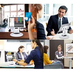 AboveTEK Retail Kiosk iPad Stand, 360° Rotating Commercial Tablet Stand, 6-13.5'' Ipad Mini Pro-Business Tablet Holder, Swivel Design for Store POS Office Showcase Reception Kitchen Desktop (White)