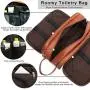 Leather Toiletry Bag for Men,Large Capacity Waterproof Travel Dopp Kit with Sturdy Handle,Travel Organizer for Toiletries -Travel Bag for Dad/Men/Husband for Valentines Day