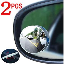 Car Blind spot Mirror 2pcs, Convex Mirror, Round Frameless high-Definition Wide-Angle Glass Rearview Mirror, 360 ° Swing Adjustment, Suitable for All Cars, Trucks and Off-Road Vehicles