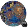 BYBART Mouse Pad, Gold Mandala Flower Round Non-Slip Rubber Mousepad Office Accessories Desk Decor Mouse Pads for Computers Laptop