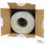 trueCABLE Cat6 Shielded Riser (CMR), 1000ft, White, 23AWG Solid Bare Copper, 550MHz, ETL Listed, Overall Foil Shield (FTP), Bulk Ethernet Cable