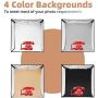 Amzdeal Photo Light Box 16''/40cm Folding Photo Box Adjustable Color Temperature&Brightness Light Box Photography Portable Photo Booth with 160 LED Studio Lights & 4 Backdrops for Photoshoot