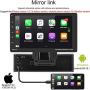 Camecho Car Stereo with Bluetooth Single Din 9 Touch Screen D-Play Universal Car Multimedia Player FM Radio Receiver with TF/USB Support Mirror Link for iOS/Android Phone+Rear View Camera