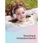 iClever Kids Headphones for School with Microphone - 94dB Volume Control, Wired Headphones for Kids Girls Boys, Adjustable Foldable On-Ear Headphones for Online Learning/iPad/Tablet/Travel, Pink