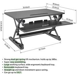 G-PACK PRO - Desktop Standing Desk Converter | Sit-To-Stand Work Desk Riser | Adjustable from 5.7” to 19.7” | Fits Dual Monitor -Removable Keyboard Tray | Ergonomically Designed for Multipurpose Works