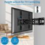 Everstone Full Motion TV Wall Mount with Height Adjustment for Most 32-65 inch LED, LCD, OLED Flat&Curved TVs, Bracket Swivel Articulating Arms Extension Tilt up to VESA 400mm, 121lbs, 16'' Wood Stud