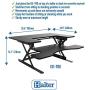 Halter Standing Riser Converter Desk Organizer, 36 Inch Stand Up Desk Monitor Mount, Laptop and Monitor Stand, Height Adjustable Desktop Workstation with Keyboard Tray Computer Stand