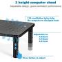 Urban Deco Computer Monitor Stand Riser 3 Height Adjustable Monitor Riser, Metal Rust-proof Desk Monitor Stand for Laptop/Printer/PC, 50Lbs Loading Capacity Pc Desktop Monitor Stand (BlACK-1pack)