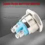 DaierTek 2pcs 16mm Round Momentary Push Button Switch Waterproof Chrome Metal 1NO SPST DC/AC Screw Terminals Flat Button for Doorbell Handlebar