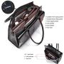 Briefcase for Women Oil Wax Leather Vintage 15.6 Inch Laptop Business Shoulder Bag Black