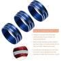Danti 3pcs Audio Air Conditioning Button Cover Decoration Twist Switch Ring Trim for Jeep Wrangler JK JKU Patriot Liberty 2011-2018 Dodge Challenger 2008-2014 (Blue)