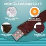 APQ Pack of 100 Amber Zip Lock Bags 2.5 x 9. Seal Top Plastic Bags 2 1/2 x 9. Opaque Poly Packing Bags for Storing and Transporting, 3 mil. Ideal for Electronics, Lab specimens. UV Protection.