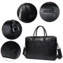 BOSTANTEN Leather Briefcase Messenger Business Bags Laptop Handbag Black