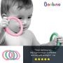 Bonbino Teether Rings - (4 Pack) Silicone Sensory Teething Rings - Soothes Baby Gum Pain! (Pastel)