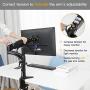 ErGear Monitor Mount for 15-32'' Flat/Curved Monitors, Full Motion Gas Spring Arm Improved LCD/LED Computer Monitor Riser, Height/Angle Adjustable Single Desk Mount Stand, Holds up to 17.6lbs, Black