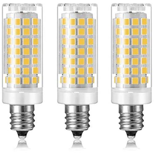 E12 LED Bulb Dimmable, 60W Halogen Kx-2000 Bulbrite Replacement for Ceiling Fan, Chandelier, Pendant Light, Bathroom Lighting, 120V Daylight White 6000K, T6 C7 E12 Candelabra Base (3 Pack)