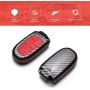 TANGSEN Smart Key Fob Case for DODGE RAM JEEP CHEROKEE 3 4 5 Button Keyless Entry Remote Personalized Protective Cover Plastic Carbon Fiber Pattern Red Silicone