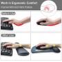 HOMKUMY Mouse Pad with Wrist Support and Keyboard Wrist Rest, Ergonomic Memory Foam Wrist Cushion Support with Non Slip Rubber Base Set for Computer, Laptop, Mac, Easy Typing & Pain Relief, World Map