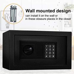SamYerSafe Safe Box with Sensor Light,0.55 Cubic Feet Security Safe with Electronic Digital Keypad Money Safe Steel Construction Hidden with Lock，Wall or Cabinet Anchoring Design for Office Home Hotel
