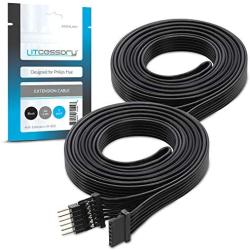 Litcessory Extension Cable for Philips Hue Lightstrip Plus (3.3ft, 2 Pack, Black)