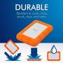 LaCie LAC9000298 Rugged Mini 2TB External Hard Drive Portable HDD - USB 3.0 USB 2.0 Compatible, Drop Shock Dust Rain Resistant Shuttle Drive, For Mac And PC Computer Desktop Workstation PC Laptop