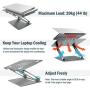 Laptop Stand for Desk - Adjustable Height Laptop Holder, Aluminum Laptop Riser with Heat-Vent, Computer Stand Compatible with All HP, Dell, MacBook Laptop (Grey)
