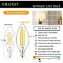 OMAYKEY 8W Large LED Dimmable Candelabra Bulb 80W Equivalent 3000K Soft White 800LM, E12 Base Vintage Edison LED Chandelier Light Bulbs, B17 Enlarged & Lengthened Candle Clear Glass Bulbs, 4 Pack