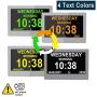 Digital Alarm Clock Wall Bedroom Calendar, 16 Reminders 5 Custom Alarms, Memory Loss Elderly Seniors Dementia Sufferers Alzheimers Vision Impaired Children - White