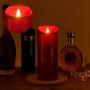 Flameless Candles 9 Inch Tall D3.5'' Red Candle Unscented Votive Real Wax Battery Candles Realistic LED Candle Flickering Flame LED Candle with Remote and Electronic Candle Timer E Candles