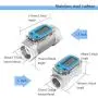 Epidioxi Turbine Flow Meter Electronic Digital Flow-Meter Stainless Steel Liquid Water Diesel Gasoline Methanol Kerosene Oil (2 inch Internal Thread Gauge)