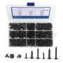 MEIYYJ 540pcs M2.3 M2.6 M3 Phillips Truss Head Tapping Screw Wafer Head with Washer, Self Tapping Screw Assortment Kit, Black Carbon Steel.