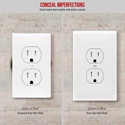ENERLITES Duplex Receptacle Outlet Wall Plate, Jumbo Electrical Outlet Covers, Over-Size 1-Gang 5.5'' x 3.5'', Polycarbonate Thermoplastic, 8821O-W-10PCS, White (10 Pack)