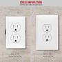 ENERLITES Duplex Receptacle Outlet Wall Plate, Jumbo Electrical Outlet Covers, Over-Size 1-Gang 5.5'' x 3.5'', Polycarbonate Thermoplastic, 8821O-W-10PCS, White (10 Pack)