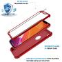 ORETECH Designed for iPhone XR Case, with[2 x Tempered Glass Screen Protector] 360 Full Body Shockproof Anti Scratch Protection Cover Hard PC Soft Rubber Silicone Case for iPhone XR 6.1 2018 Red