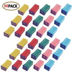 30 pc Automotive TALL/STANDARD PROFILE JCASE Box Shaped Fuse Kit for Ford, Chevy/GM, Nissan, and Toyota Pickup Trucks, Cars and SUVs