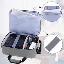 Luxja Projector Case, Projector Bag with Protective Laptop Sleeve, Projector Carrying Case with Accessories Pockets, Large(16 x 11.5 x 5.75 Inches), Gray