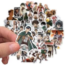 Japanese Manga Attack on Titan Stickers for Water Bottles 50 Pack Cute,Waterproof,Aesthetic,Trendy Stickers for Teens,Girls Perfect for Waterbottle,Laptop,Phone,Travel Extra Durable Vinyl (Attack on Titan)