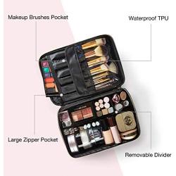 Makeup Bag, LIGHT FLIGHT Cosmetic Bag Large Makeup Case Organizer with Adjustable Dividers for Cosmetics, Makeup Brushes, Toiletries, Travel Accessories