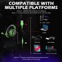 EKSA E900 USB Gaming Headset - Xbox One Headset with 7.1 Surround Sound, PS4 Headset Noise Cancelling Mic, Gaming Headphones Compatible with PC, PS4, Xbox One Controller, Nintendo Switch（Green）