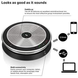 Sennheiser Enterprise Solution SP 20 ML 506050 Sound-Enhanced, User Friendly Mobile Speaker Phone For Desk Mobile Phone Softphone PC Connection Skype for Business Certified, Silver, EXPAND SP 20