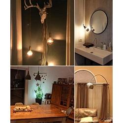 Dimmable Half Chrome Light Bulbs, CKWPY 6W A19 LED Filament Vintage Edison Light, Warm White 2700K, E26 Base for Mirror Pendant Light Bulbs, Pack of 6