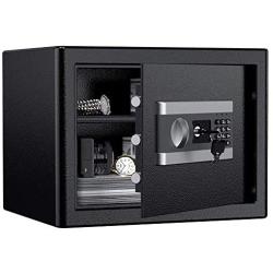 ETE ETMATE Safe Security Box, Digital Keypad and Key Lock for Cash Money Jewelry, Fireproof Waterproof Safe Cabinet with Induction Light（1.0cub）