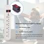 300 Joule Surge Protector,.Five Outlet 180° Plug, 2 ft Extension Cord, Weight 0.31KG, Delicate Compact, Easy to Carry, Suitable for Travel. White case,Two Pack