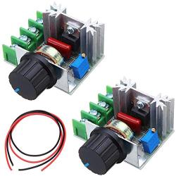 DAOKI 2Pcs Motor Speed Controller AC 220V 2000W SCR Voltage Regulator Dimming Dimmers Thermostat Electronic Voltage Regulator Module